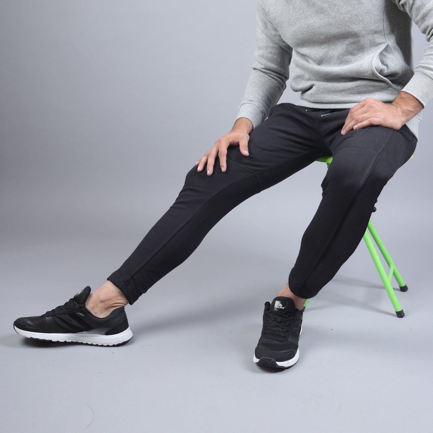 Straight Fit Panel Bottoms (Black)