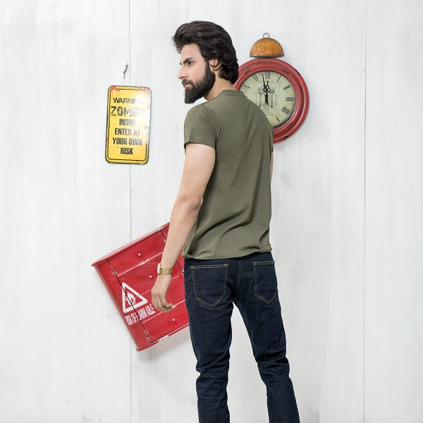 Short-Sleeve V Tee (Olive)
