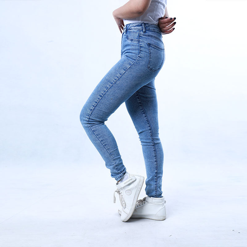 High Rise Jean Leggings (Blue-Light wash)
