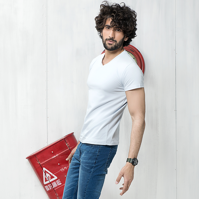 Short-Sleeve V Tee (Cool Water)