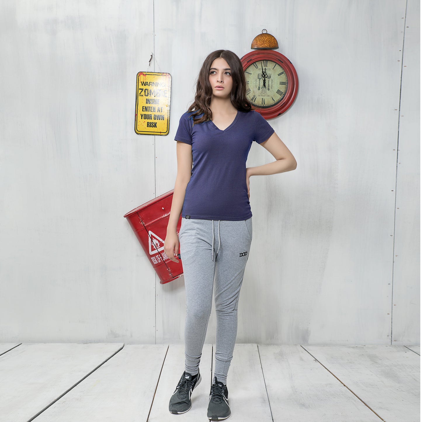 Short-Sleeve V Tee (Navy Blue)